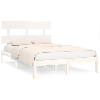 Estructura De Cama Madera Maciza Blanco 200x200 Cm Vidaxl