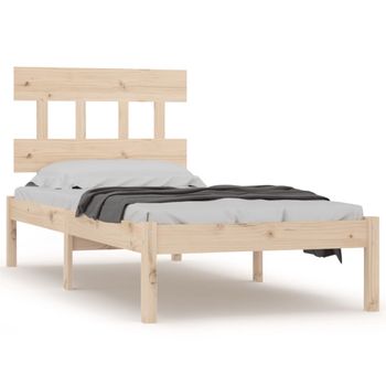 Estructura De Cama Individual Madera Maciza 90x200 Cm Vidaxl