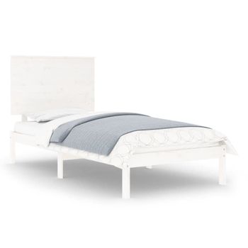 Estructura De Cama Madera Maciza De Pino Blanca 90x200 Cm Vidaxl