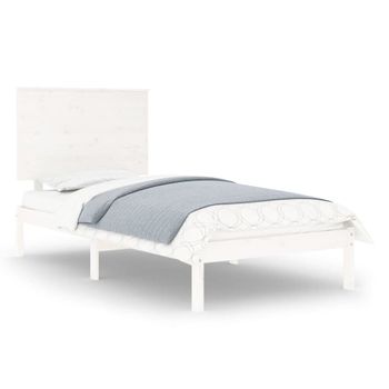 Estructura De Cama Madera Maciza De Pino Blanca 100x200 Cm Vidaxl