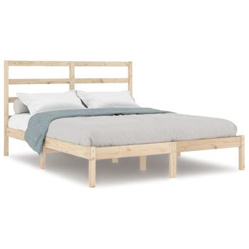 Estructura De Cama Madera Maciza De Pino 140x200 Cm Vidaxl