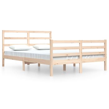 Estructura De Cama De Madera Maciza De Pino 160x200 Cm Vidaxl