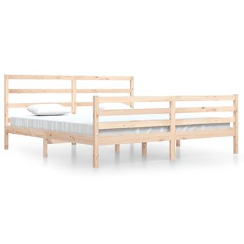 Estructura De Cama De Madera Maciza De Pino 200x200 Cm Vidaxl