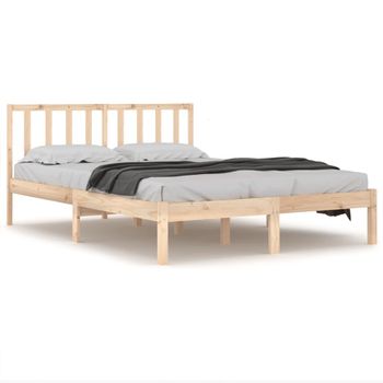 Estructura De Cama De Madera Maciza De Pino 200x200 Cm Vidaxl