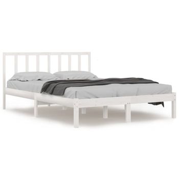 Cama canapé de matrimonio Parisina color blanco (140x190cm) con colchón  Texas