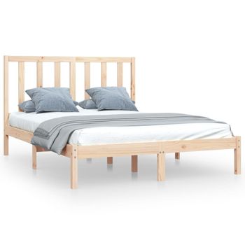 Estructura De Cama Madera Maciza De Pino 135x190 Cm Vidaxl