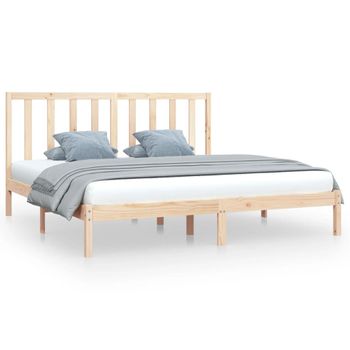 Estructura De Cama De Madera Maciza De Pino 200x200 Cm Vidaxl