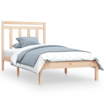 Estructura De Cama Madera Maciza 90x190 Cm Vidaxl