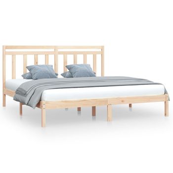 Estructura De Cama Madera Maciza 180x200 Cm Vidaxl