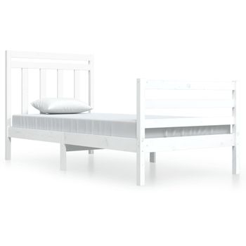 Estructura De Cama Madera Maciza Blanco 90x200 Cm Vidaxl