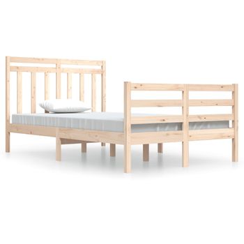 Estructura De Cama Madera Maciza 120x200 Cm Vidaxl