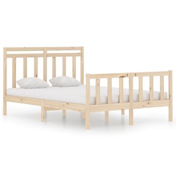 Estructura De Cama De Matrimonio Madera Maciza 135x190 Cm Vidaxl