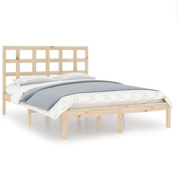 Estructura De Cama Madera Maciza 120x190 Cm Vidaxl