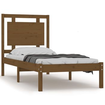 Estructura De Cama Madera Maciza Marrón Miel 100x200 Cm Vidaxl