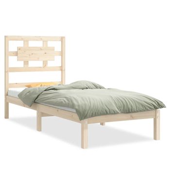 Estructura De Cama Madera Maciza 75x190 Cm Vidaxl