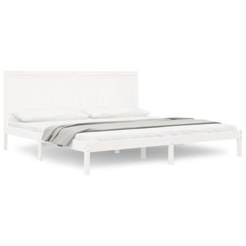 Estructura De Cama Madera Maciza Blanco Super King 180x200 Cm Vidaxl