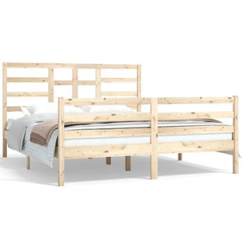 Estructura De Cama De Madera Maciza 160x200 Cm Vidaxl