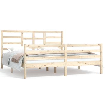 Estructura De Cama Madera Maciza 180x200 Cm Vidaxl