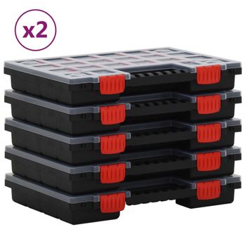 Cajas De Accesorios 10 Unidades Polipropileno 34,5x25x5 Cm Vidaxl