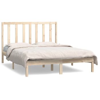 Estructura De Cama Madera Maciza De Pino 135x190 Cm Vidaxl