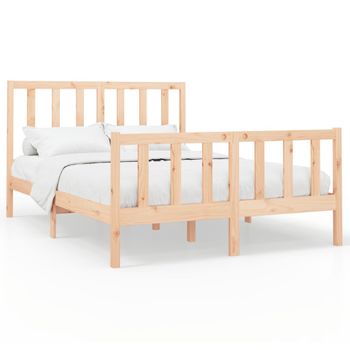 Estructura De Cama De Madera Maciza De Pino 160x200 Cm Vidaxl