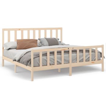 Estructura De Cama Madera Maciza De Pino 180x200 Cm Vidaxl