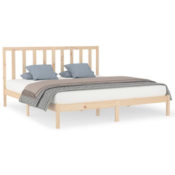 Estructura De Cama Madera Maciza 180x200 Cm Vidaxl