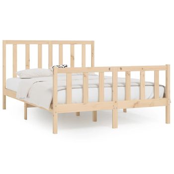 Estructura De Cama De Madera Maciza 140x200 Cm Vidaxl