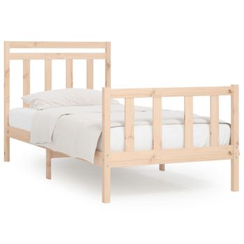 Estructura De Cama Madera Maciza De Pino 90x200 Cm Vidaxl