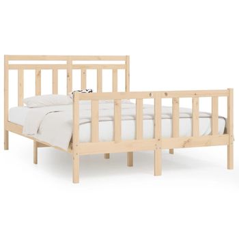 Estructura De Cama De Madera Maciza De Pino 140x200 Cm Vidaxl