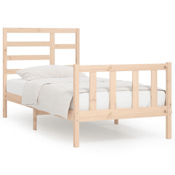 Estructura De Cama Madera Maciza De Pino 90x200 Cm Vidaxl