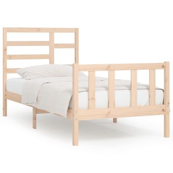 Estructura De Cama Madera Maciza De Pino 100x200 Cm Vidaxl