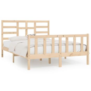 Estructura De Cama Madera Maciza De Pino 120x200 Cm Vidaxl