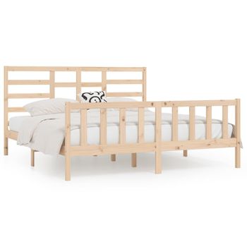 Estructura De Cama Madera Maciza 180x200 Cm Vidaxl