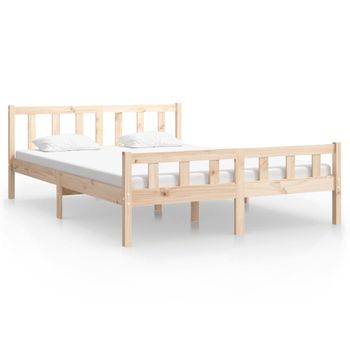 Estructura De Cama Madera Maciza 120x200 Cm Vidaxl