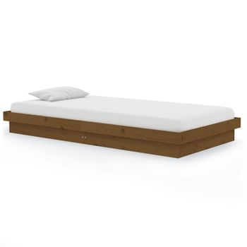 Estructura De Cama Madera Maciza Marrón Miel 100x200 Cm Vidaxl