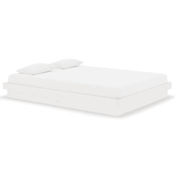 Estructura De Cama De Madera Maciza Blanca 135x190 Cm Vidaxl