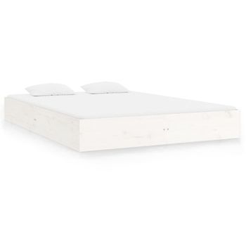 Estructura De Cama Madera Maciza Blanca 200x200 Cm Vidaxl