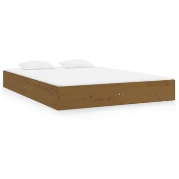 Estructura De Cama Madera Maciza Marrón Miel 120x200 Cm Vidaxl