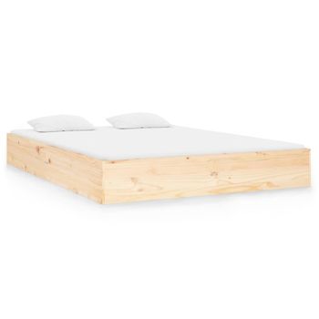 Estructura De Cama Madera Maciza 120x190 Cm Vidaxl