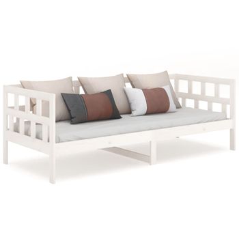 Sofá Cama Madera Maciza De Pino Blanco 80x200 Cm Vidaxl