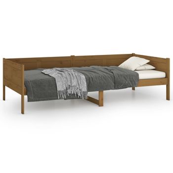 Sofá Cama Madera Maciza De Pino Marrón Miel 80x200 Cm Vidaxl