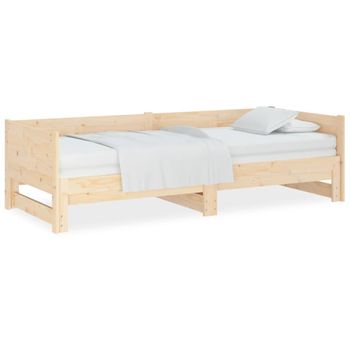 Sofá Cama Extraíble Madera Maciza De Pino 2x(80x200) Cm Vidaxl