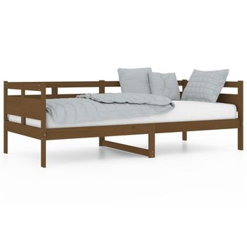 Sofá Cama Madera Maciza De Pino Marrón Miel 90x200 Cm Vidaxl