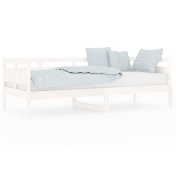 Sofá Cama Madera Maciza De Pino Blanco 80x200 Cm Vidaxl