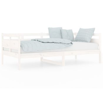 Sofá Cama Madera Maciza De Pino Blanco 90x190 Cm Vidaxl