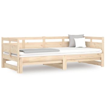 Sofá Cama Extraíble Madera Maciza De Pino 2x(80x200) Cm Vidaxl