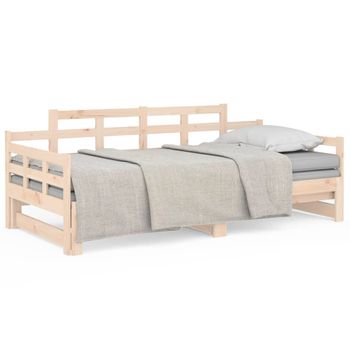 Sofá Cama Extraíble Madera Maciza De Pino 2x(90x190) Cm Vidaxl