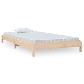 Cama Apilable De Madera Pino Maciza 90x200 Cm Vidaxl