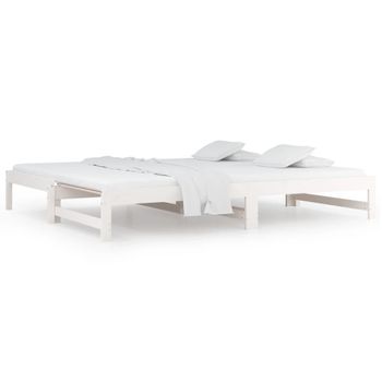 Sofá Cama Extraíble Madera Maciza De Pino Blanco 2x(90x190) Cm Vidaxl